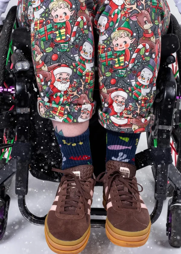 Run & Fly Christmas Cuties 70's Dungarees Black