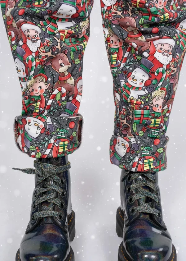 Run & Fly Christmas Cuties 70's Dungarees Black