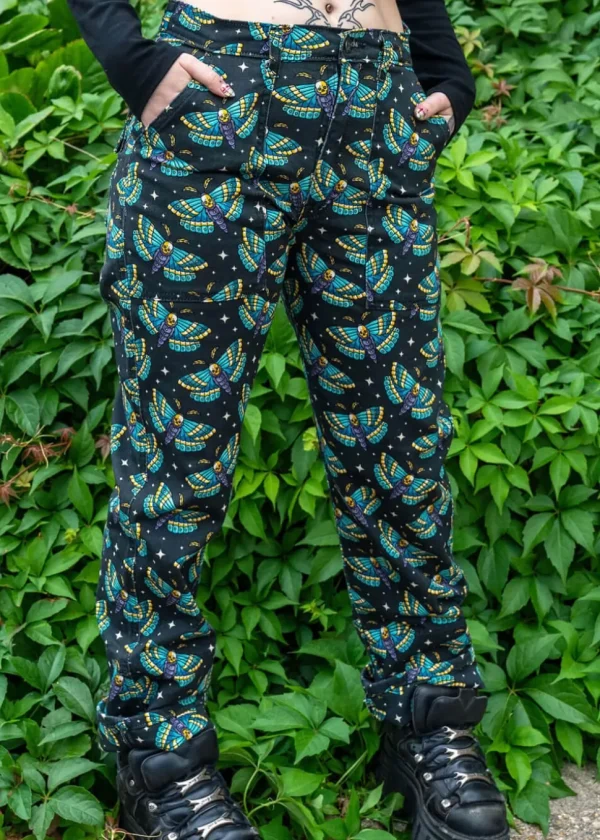 Run & Fly Death Head Moth Jeans Black