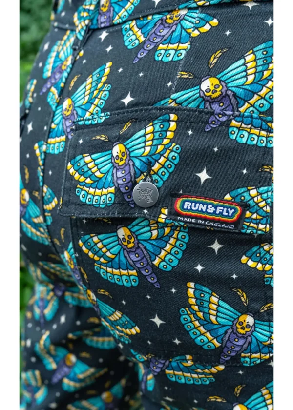 Run & Fly Death Head Moth Jeans Black