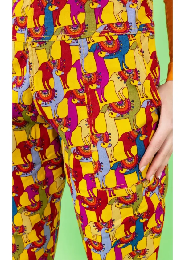 Run & Fly Drama Llama 70's Dungarees Multi