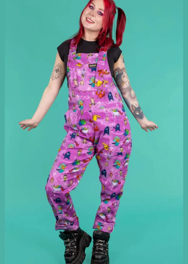 Run & Fly Happiness Enchanters Word Spells 70's Dungarees Pink