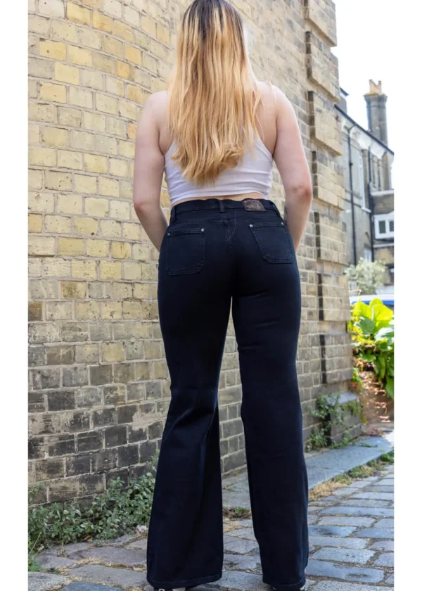 Run & Fly Hippy 70's Flare Trousers Black