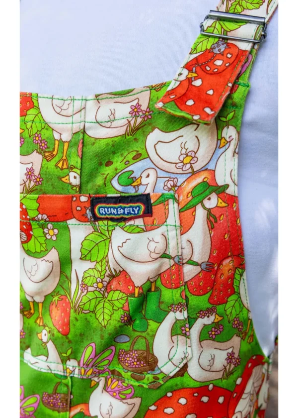 Run & Fly In The Geese Garden 70's Dungarees Green