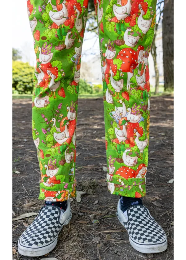 Run & Fly In The Geese Garden 70's Dungarees Green
