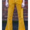 Run & Fly Mens Corduroy 70's Flare Trousers Mustard Gold