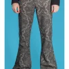 Run & Fly Mens Hendrix Corduroy 70's Flared Trousers Silver