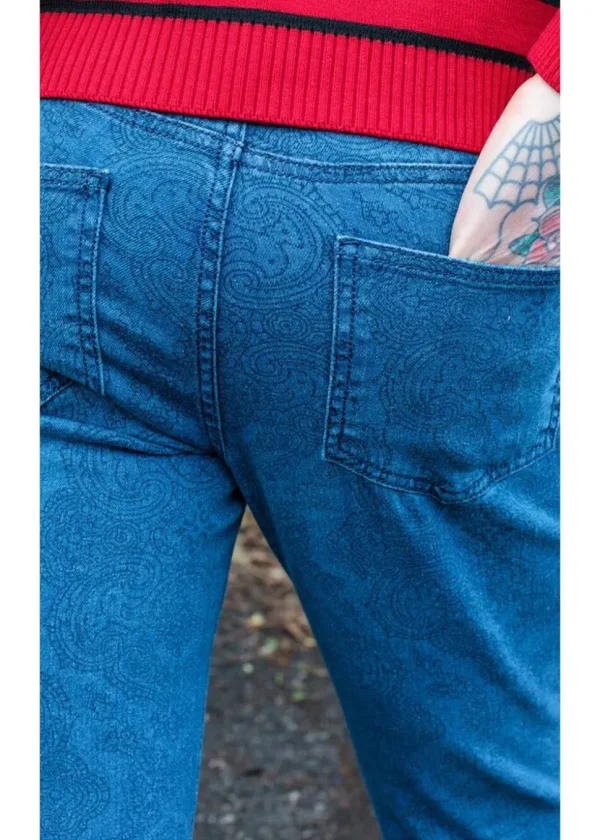 Run & Fly Mens Hendrix Stone Wash 70's Flare Trousers Denim
