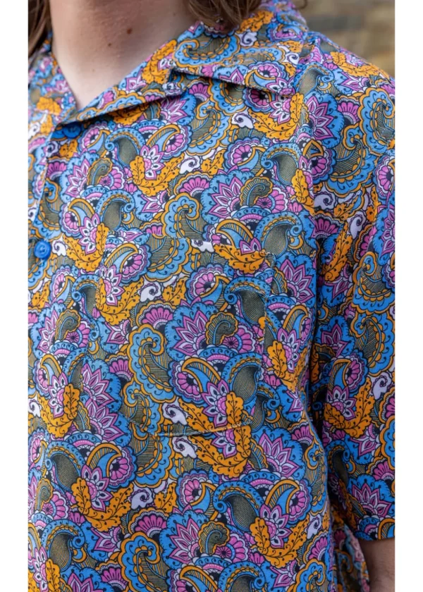 Run & Fly Mens Paisley Resort 70's Shirt Multi