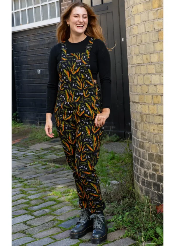 Run & Fly Poison and Plants Dungarees Black