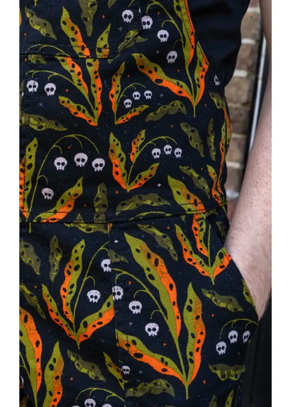 Run & Fly Poison and Plants Dungarees Black