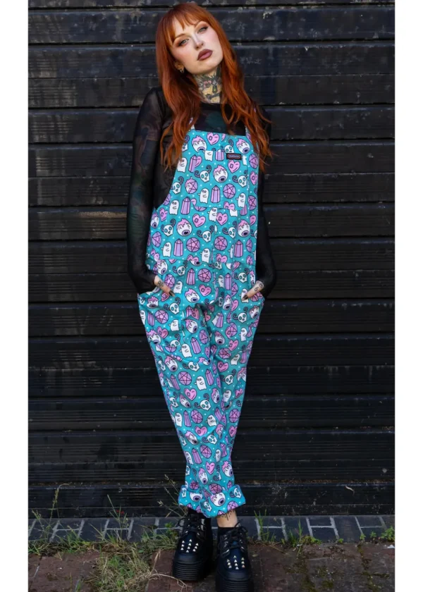 Run & Fly Pretty Spooky Dungarees Blue