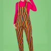 Run & Fly Rainbow Stripe 70's Dungarees Multi