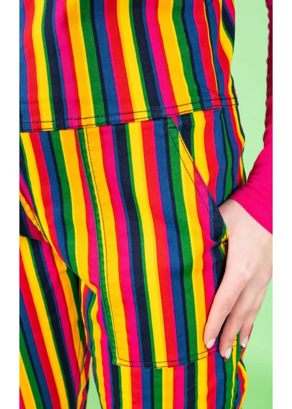 Run & Fly Rainbow Stripe 70's Dungarees Multi