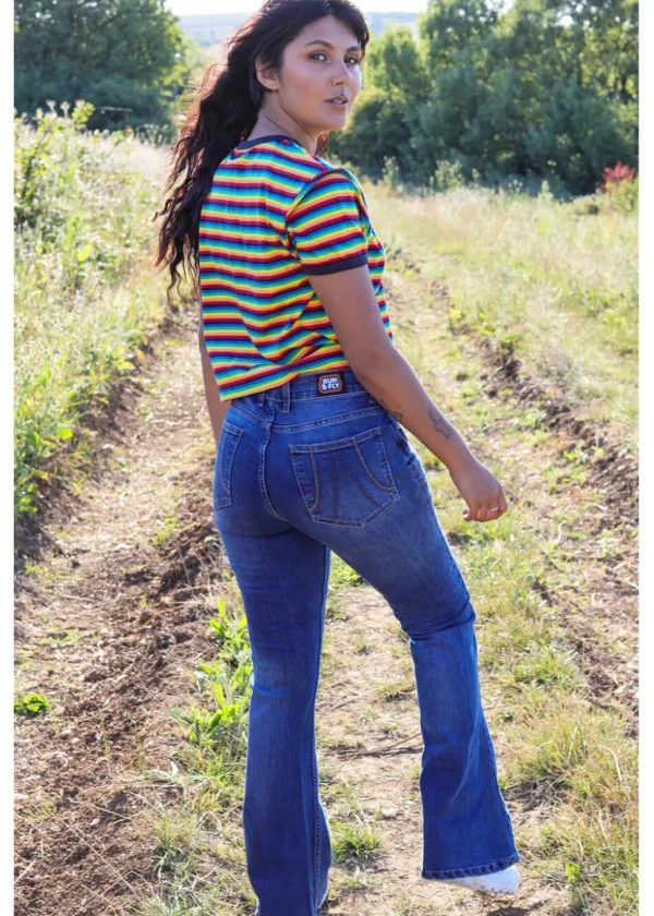 Run & Fly Rock 'n Roll Denim 70's Flare Jeans Blue