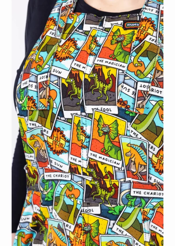 Run & Fly Tarot Dinosaurs Pinafore 70's Dress Multi