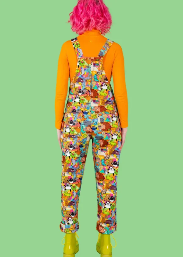 Run & Fly Weird & Wonderful 70's Dungarees Multi