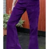 Run & Fly Men's Corduroy 70's Flare Pants Purple