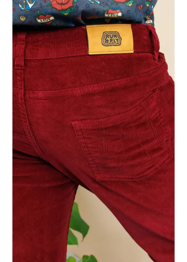 Run & Fly Men's Corduroy 70's Flare Pants Tawney Port