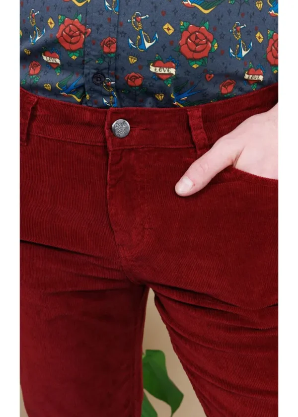 Run & Fly Men's Corduroy 70's Flare Pants Tawney Port