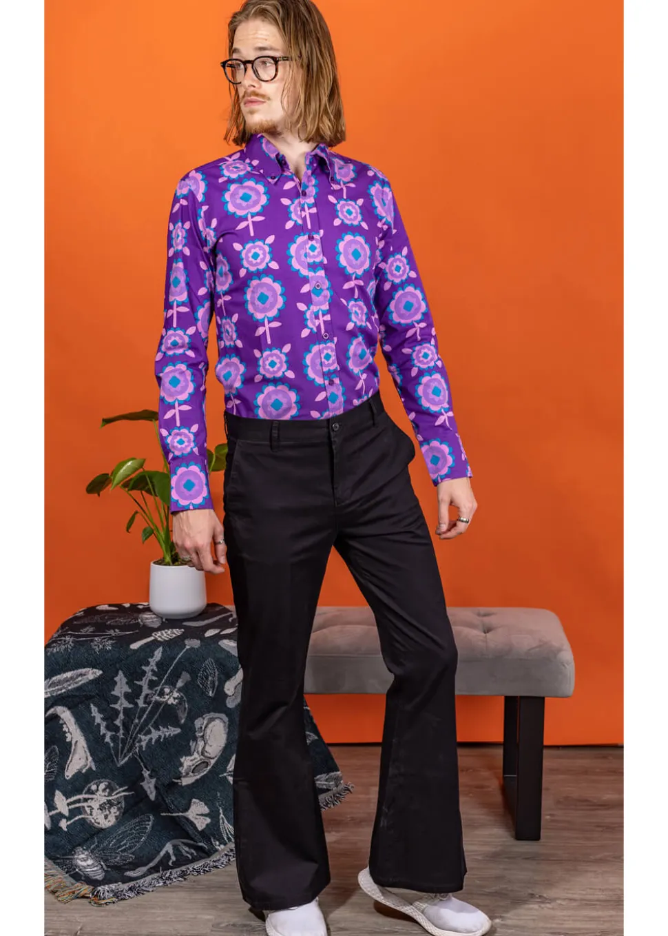 run_amp_fly_mens_presley__0.webp Run & Fly Men's Presley 70's Flare Bell Bottom Pants Black