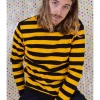 Run & Fly Retro Striped 70's Jumper Yellow Black