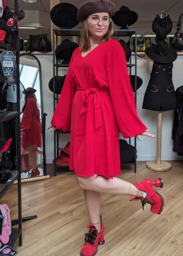 Smashed Lemon Call Me Baby 70's Dress Red