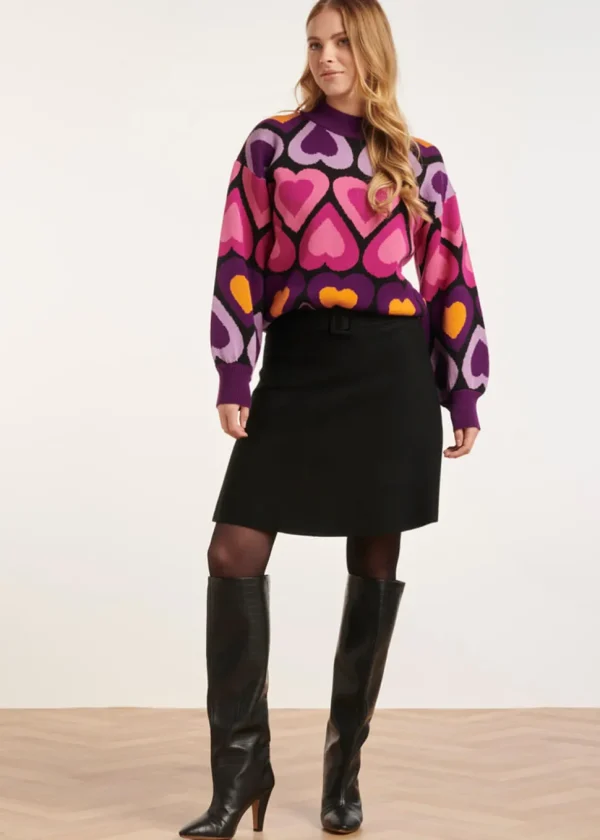 Smashed Lemon Funky Town 60's A-Line Skirt Black