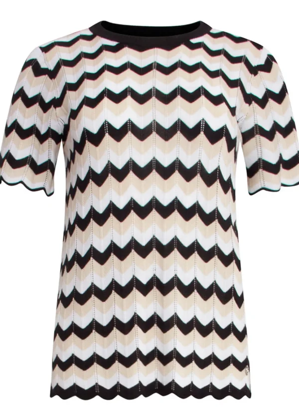 Smashed Lemon Hypnotizing Knitted Top Sand Black