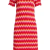 Smashed Lemon La La Land Knitted Dress Red Multi
