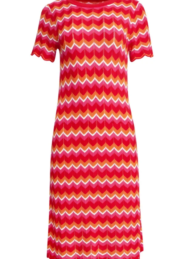 Smashed Lemon La La Land Knitted Dress Red Multi