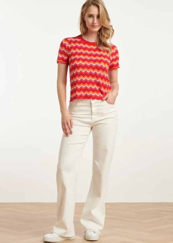 Smashed Lemon La La Land Knitted Top Red Multi