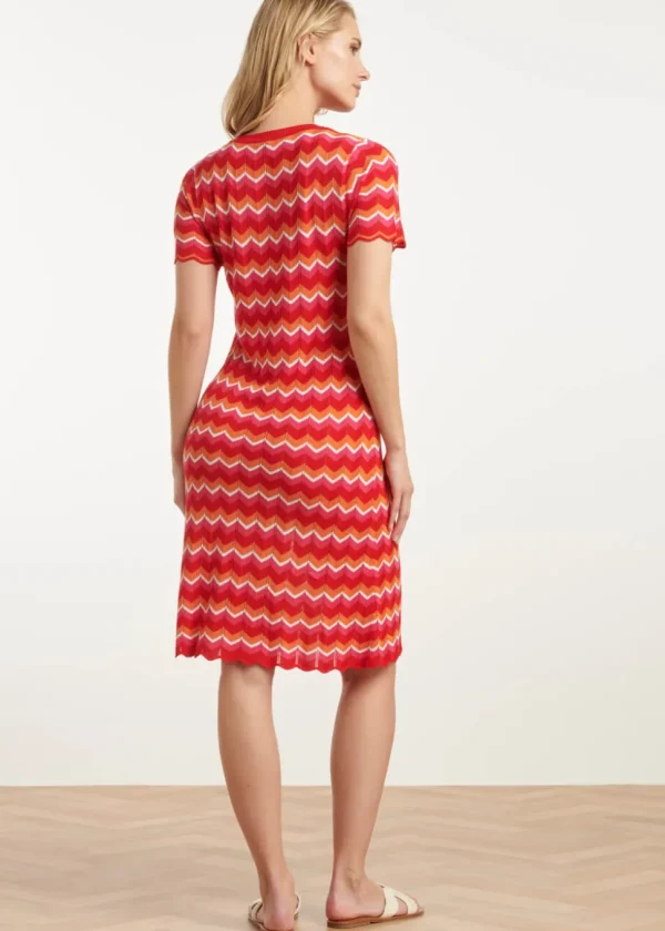 Smashed Lemon La La Land Knitted Dress Red Multi