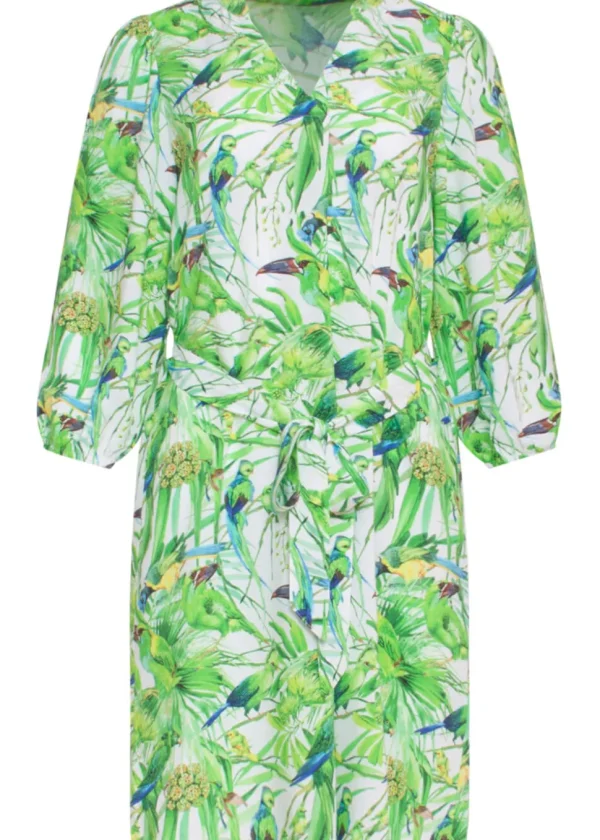 Smashed Lemon Parrots Talking 70's Dress White