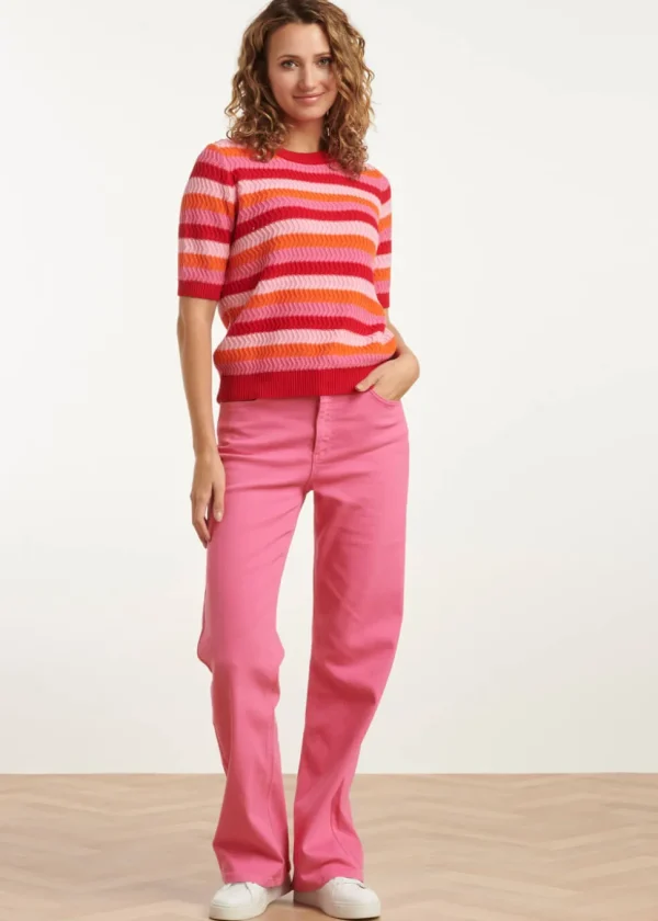 Smashed Lemon Sunday Funday Knitted Top Red Multi