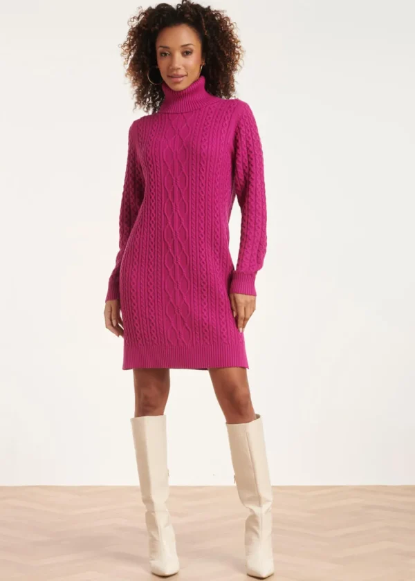 Smashed Lemon Wanna Hug Knit Dress Cherise Pink