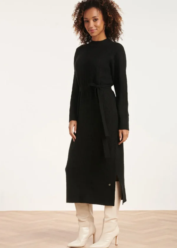 Smashed Lemon Warm Hug 60's Midi Dress Black