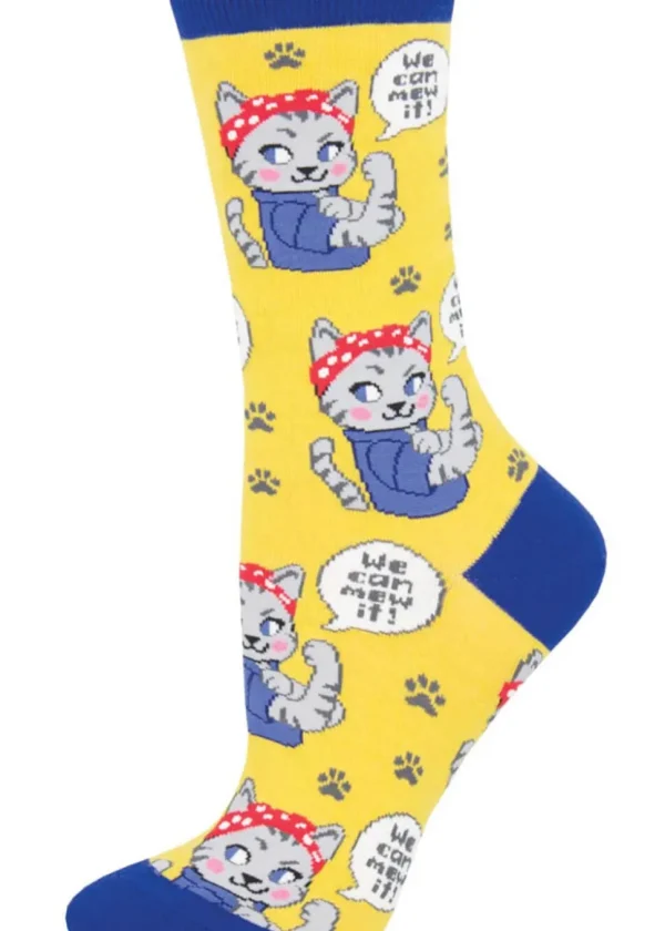 Socksmith We Can Mew It Cat Socks Yellow
