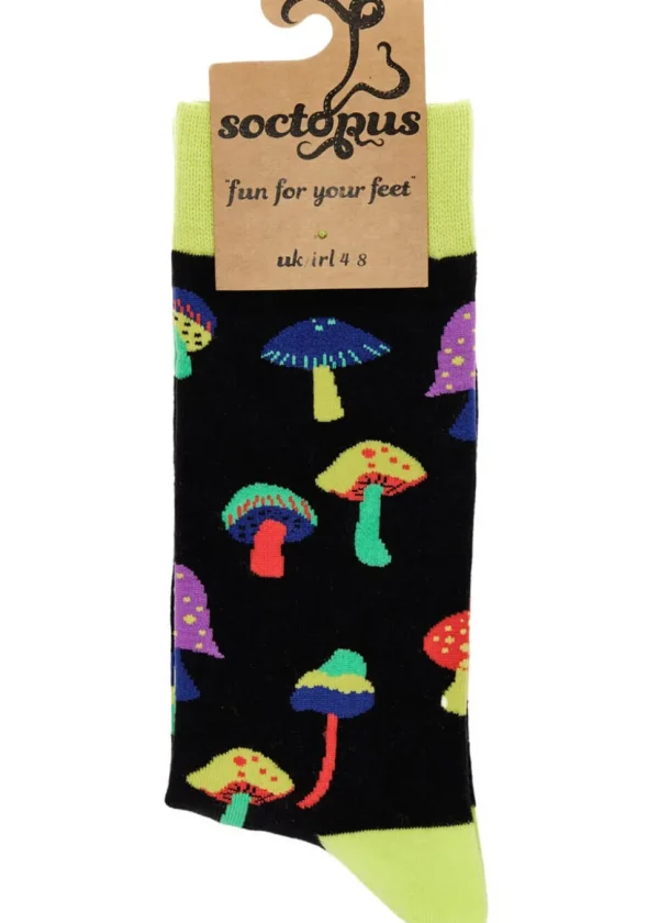 Soctopus Mushroom Trippin' Socks Black