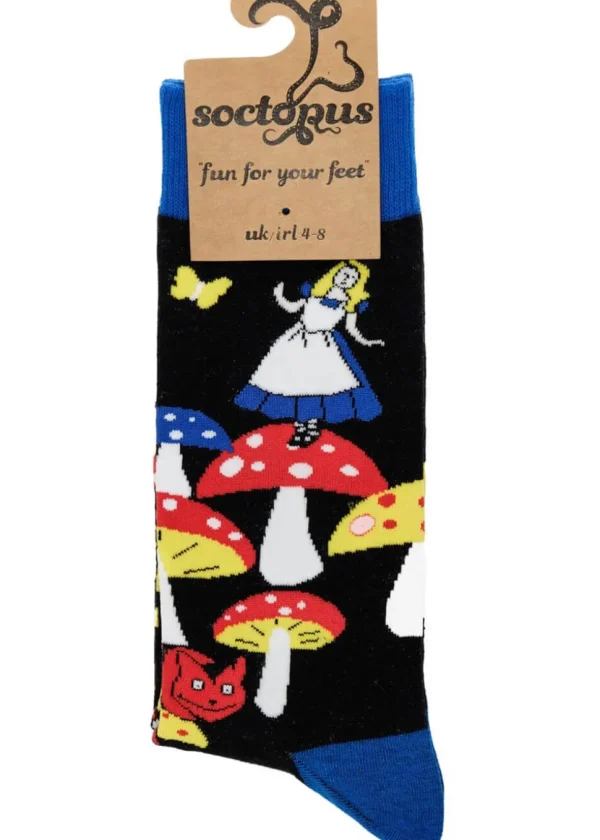 Soctopus Where's Wonder Land Socks Black