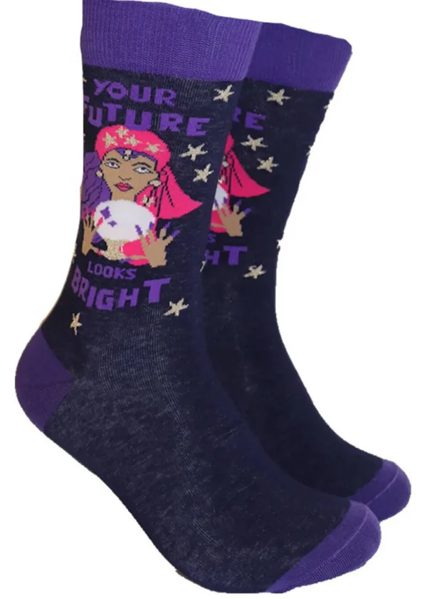 Soctopus Your Future Looks Bright Fortune Teller Socks Navy