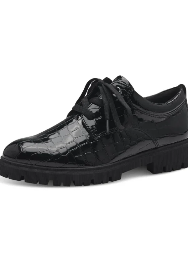 s.Oliver Patty Croco Patent Shoes Black