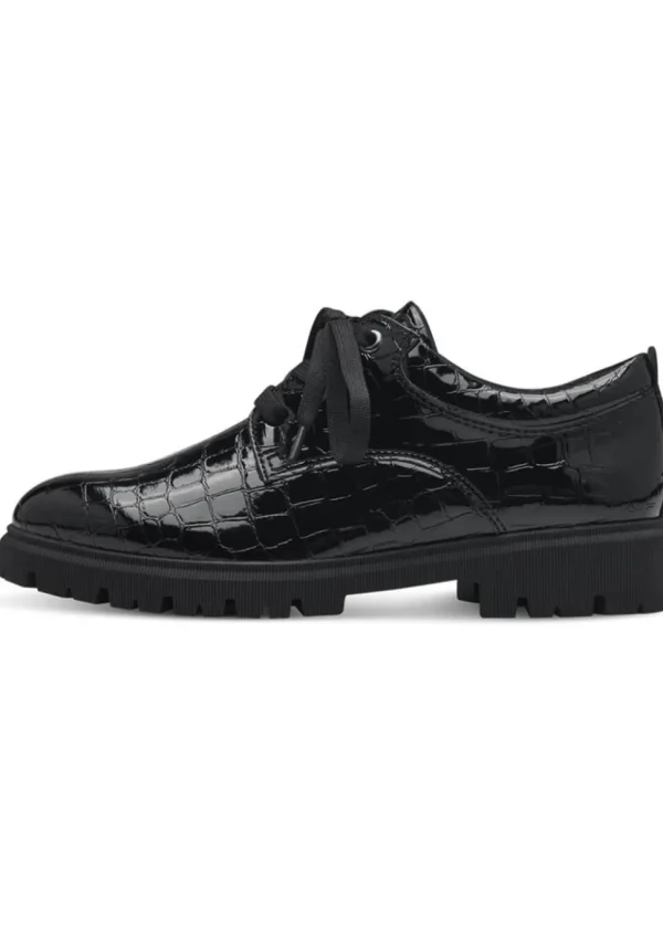 s.Oliver Patty Croco Patent Shoes Black