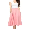 Steady Clothing High Waist Thrills 50's Swing Skirt Blush Pink