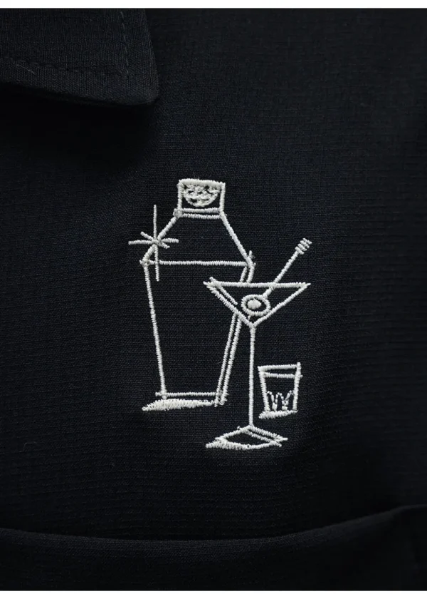 Steady Clothing Mens Palm Springs Cocktail Bowling Shirt Black Green