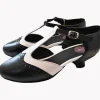 Steelground Gemma Leather 50's Pumps Black White