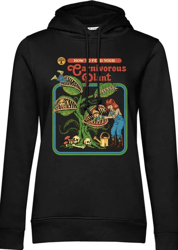 Steven Rhodes Carnivorous Plant Girly Hoodie Black