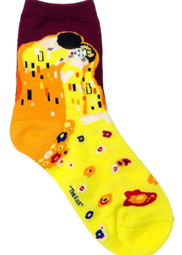 Succubus Art Klimt The Kiss Socks Yellow