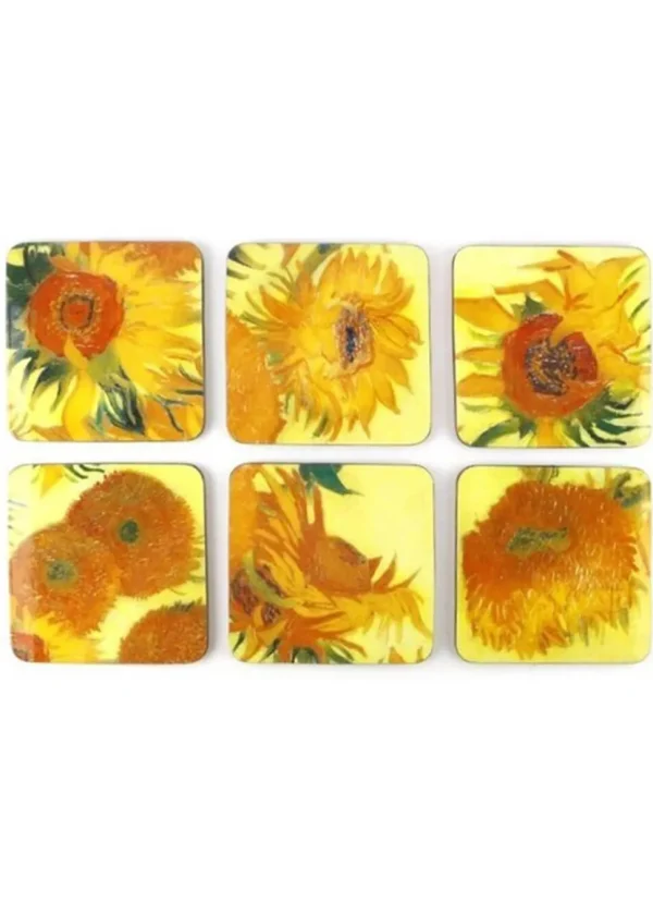 Succubus Art Sunflowers van Gogh Set of 6 Coasters