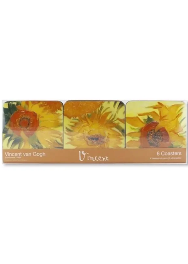 Succubus Art Sunflowers van Gogh Set of 6 Coasters